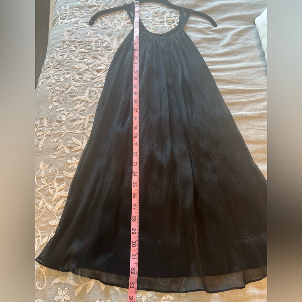Made in Italy Angel Black Silk Mini Dress. OS. NWOT. - Picture 13 of 14
